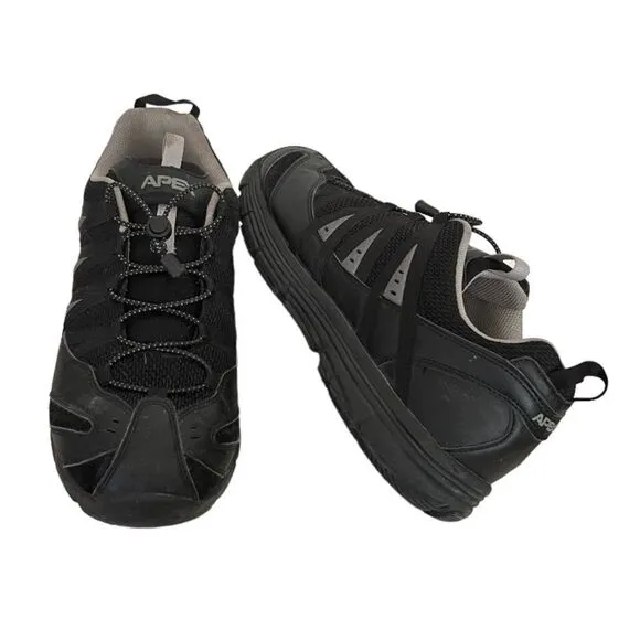 APEX Mens Athletic Bungee Active Shoe A5000 Black Size 11.5 Hiking Walking