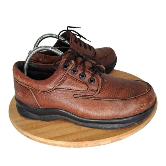Apex Men's Shoe Ariya Walker #Y910M Oxford Size 7.5 Brown Leather   Black Sole