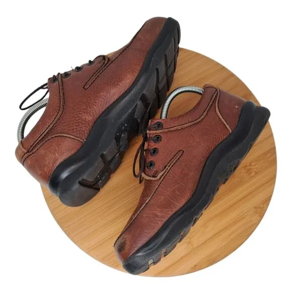 Apex Men's Shoe Ariya Walker #Y910M Oxford Size 7.5 Brown Leather   Black Sole