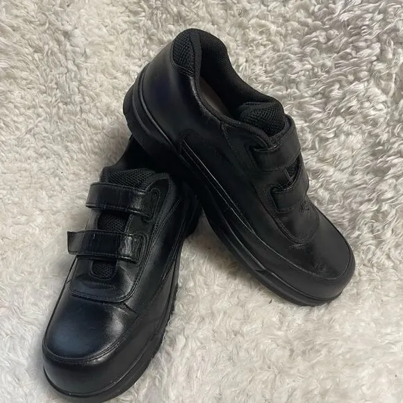 Apex Leather Black 2 Velcro Hook &amp;Loop Walker Diabetic Shoes Men’s Size 10.5W
