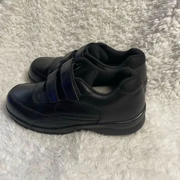 Apex Leather Black 2 Velcro Hook &amp;Loop Walker Diabetic Shoes Men’s Size 10.5W