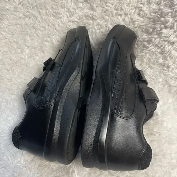 Apex Leather Black 2 Velcro Hook &amp;Loop Walker Diabetic Shoes Men’s Size 10.5W