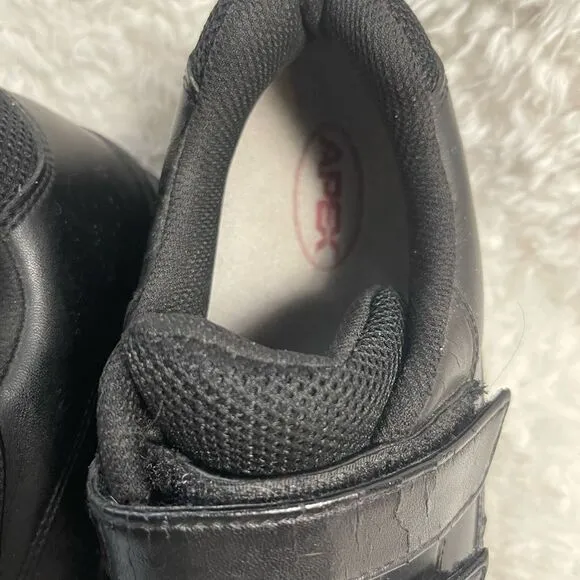 Apex Leather Black 2 Velcro Hook &amp;Loop Walker Diabetic Shoes Men’s Size 10.5W