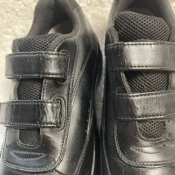 Apex Leather Black 2 Velcro Hook &amp;Loop Walker Diabetic Shoes Men’s Size 10.5W