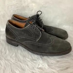 Aquatalia Men's Gray Suede Lace Up Carson Brogue Wingtip Oxford Shoes