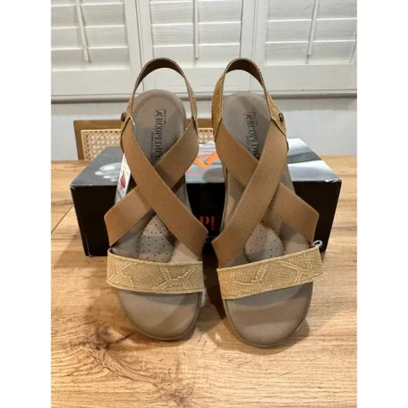 Arcopedico Montery Leather Tex Slingback Sandals Biscuit Size 40 EU 9 US NIB