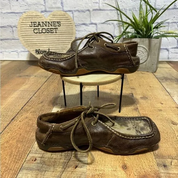 Ariat Rock Springs Wicker Full Grain Leather  Moccasin Brown Shoes Men’s 8.5D