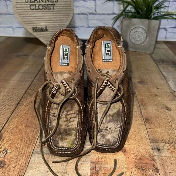 Ariat Rock Springs Wicker Full Grain Leather  Moccasin Brown Shoes Men’s 8.5D