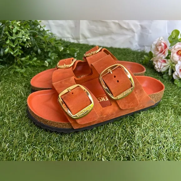 Arizona Big Buckle women Oiled Leather - Burnt Orange Sz37 6.5-7$170 like New