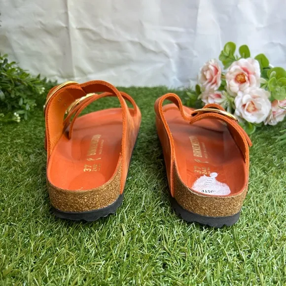 Arizona Big Buckle women Oiled Leather - Burnt Orange Sz37 6.5-7$170 like New