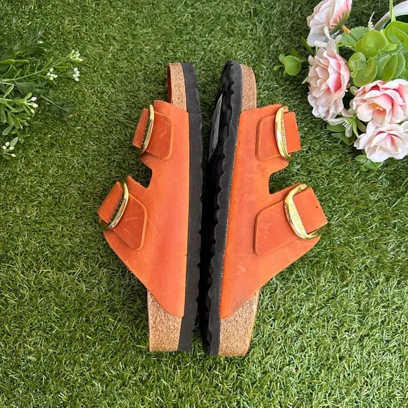 Arizona Big Buckle women Oiled Leather - Burnt Orange Sz37 6.5-7$170 like New