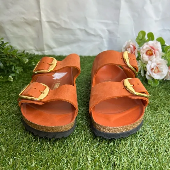Arizona Big Buckle women Oiled Leather - Burnt Orange Sz37 6.5-7$170 like New