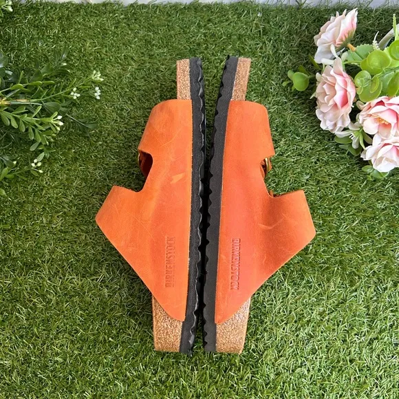 Arizona Big Buckle women Oiled Leather - Burnt Orange Sz37 6.5-7$170 like New
