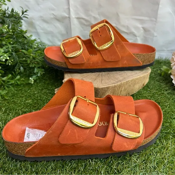 Arizona Big Buckle women Oiled Leather - Burnt Orange Sz37 6.5-7$170 like New