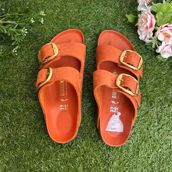 Arizona Big Buckle women Oiled Leather - Burnt Orange Sz37 6.5-7$170 like New
