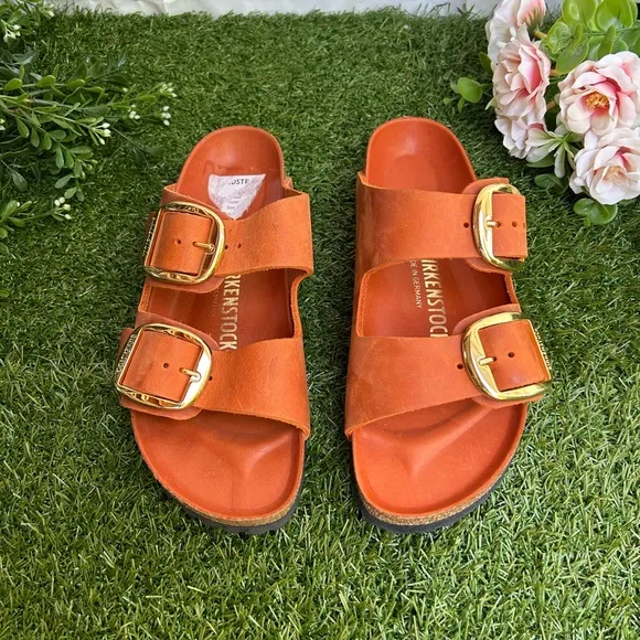 Arizona Big Buckle women Oiled Leather - Burnt Orange Sz37 6.5-7$170 like New