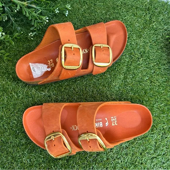 Arizona Big Buckle women Oiled Leather - Burnt Orange Sz37 6.5-7$170 like New