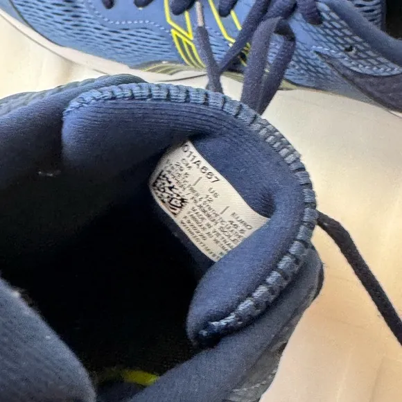 Asics Blue and Yellow Sneakers Breathable Mesh Design
