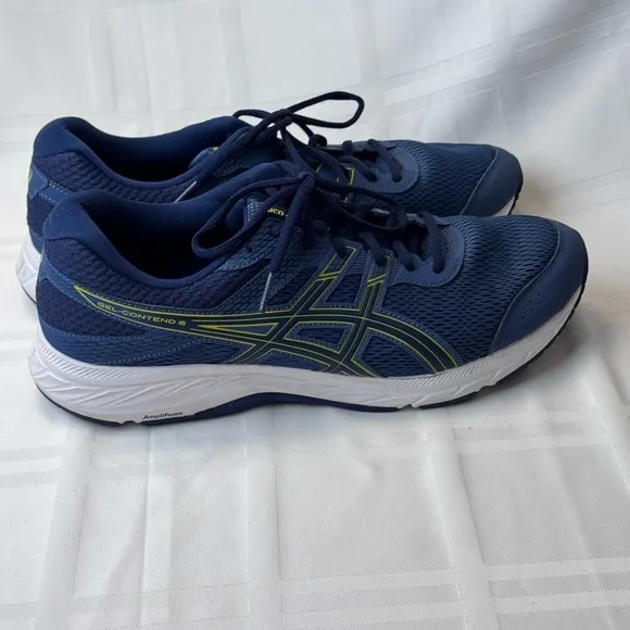 Asics Blue and Yellow Sneakers Breathable Mesh Design