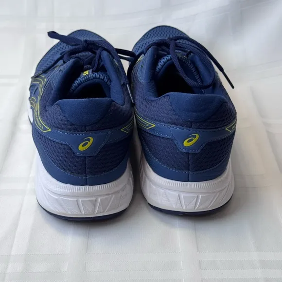 Asics Blue and Yellow Sneakers Breathable Mesh Design