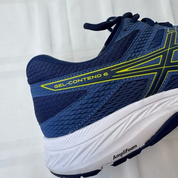 Asics Blue and Yellow Sneakers Breathable Mesh Design