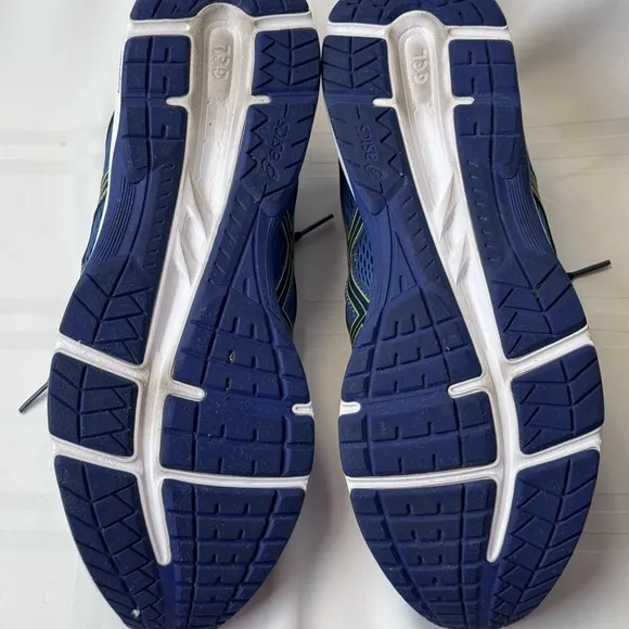 Asics Blue and Yellow Sneakers Breathable Mesh Design