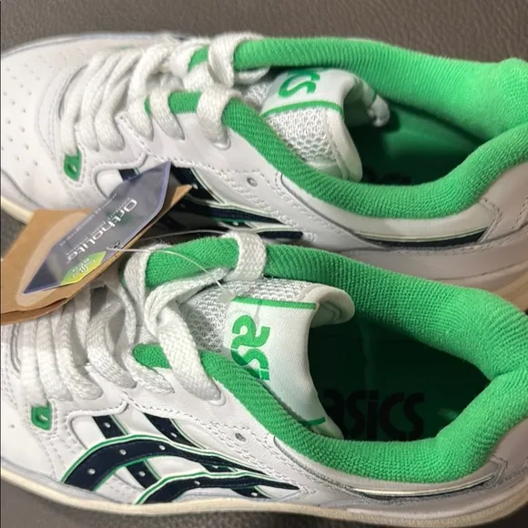 ASICS Kids' White and Green Sneakers NWT