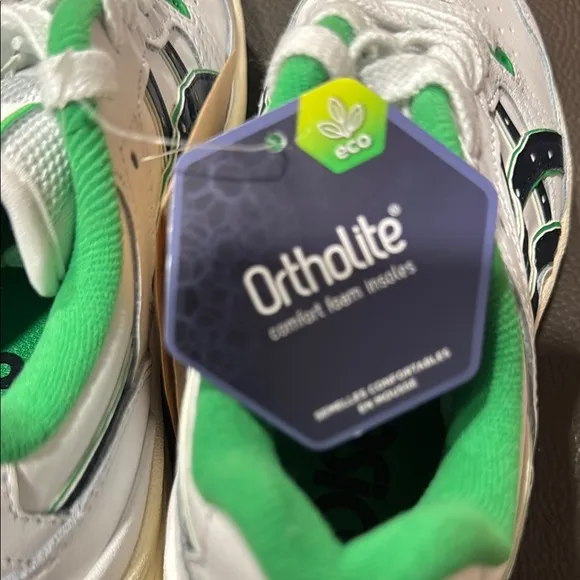 ASICS Kids' White and Green Sneakers NWT