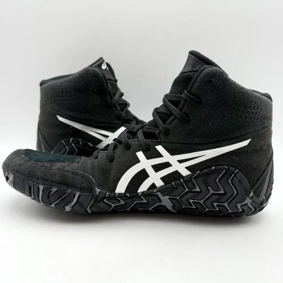 Asics Mens Aggressor 5 Wrestling Shoes US 9.5 Black White Athletic NIB