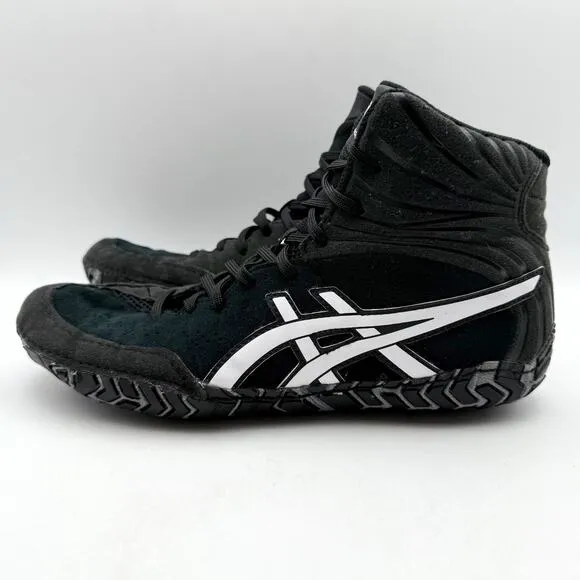 Asics Mens Aggressor 5 Wrestling Shoes US 9.5 Black White Athletic NIB
