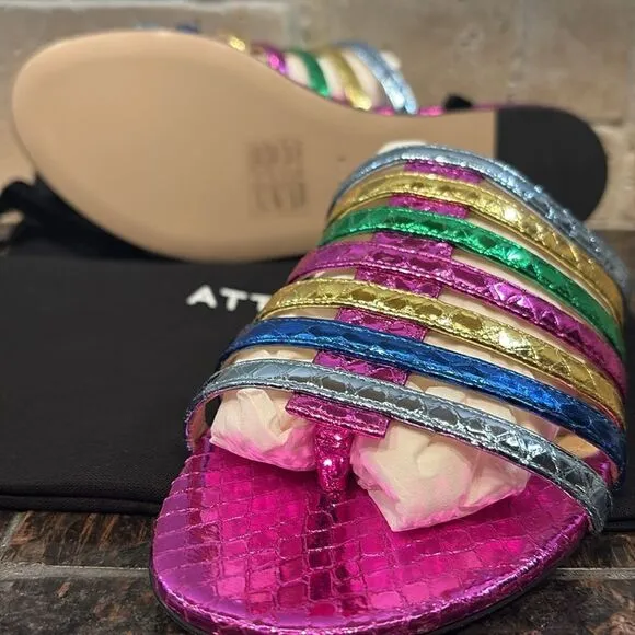 ATTICO The Attico Chiara Rainbow Ankle Wrap Sandal/Dust bag New Size 6 $702