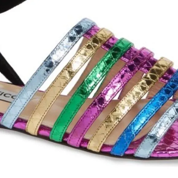 ATTICO The Attico Chiara Rainbow Ankle Wrap Sandal/Dust bag New Size 6 $702