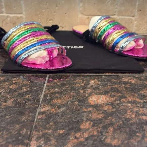 ATTICO The Attico Chiara Rainbow Ankle Wrap Sandal/Dust bag New Size 6 $702