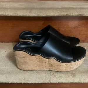Authentic CHOLE Women’s Shoes Black Genuine Leather Platform Size 40 /9.…