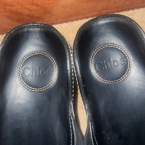 Authentic CHOLE Women’s Shoes Black Genuine Leather Platform Size 40 /9.…