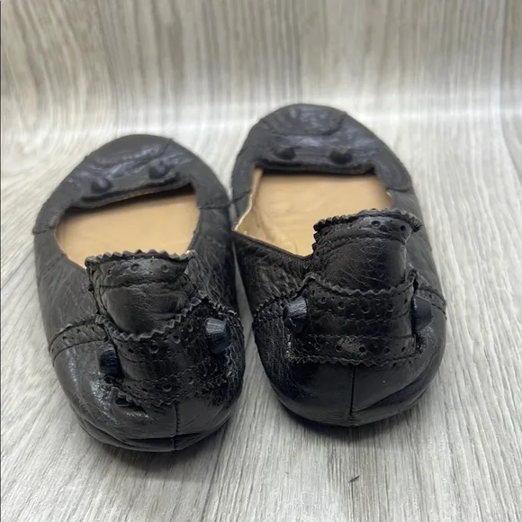 Balenciaga Black Leather Flat Black Shoes