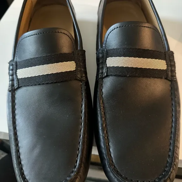 Bally Men's Black Leather Loafers