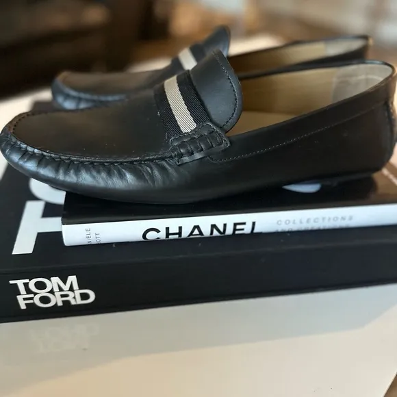 Bally Men's Black Leather Loafers