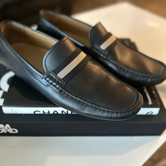 Bally Men's Black Leather Loafers