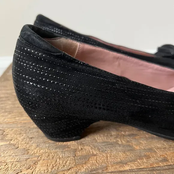 BeautiFeel Dona Pump Black Trateggio Suede 41 Floral Rosette Comfort Low Heel