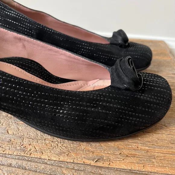 BeautiFeel Dona Pump Black Trateggio Suede 41 Floral Rosette Comfort Low Heel