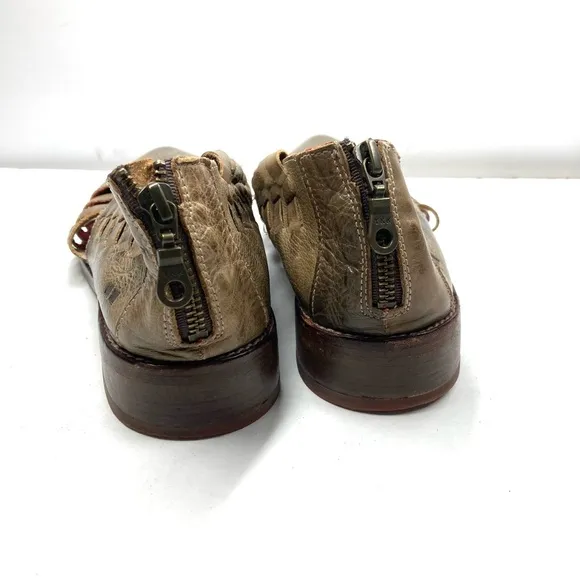 Bed Stu Las Cruces Flat Shoes Women's Brown Leather 11 Pull On Strap