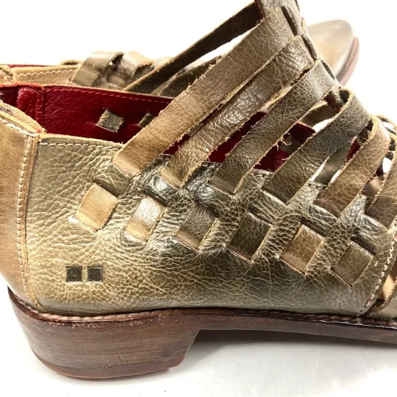 Bed Stu Las Cruces Flat Shoes Women's Brown Leather 11 Pull On Strap