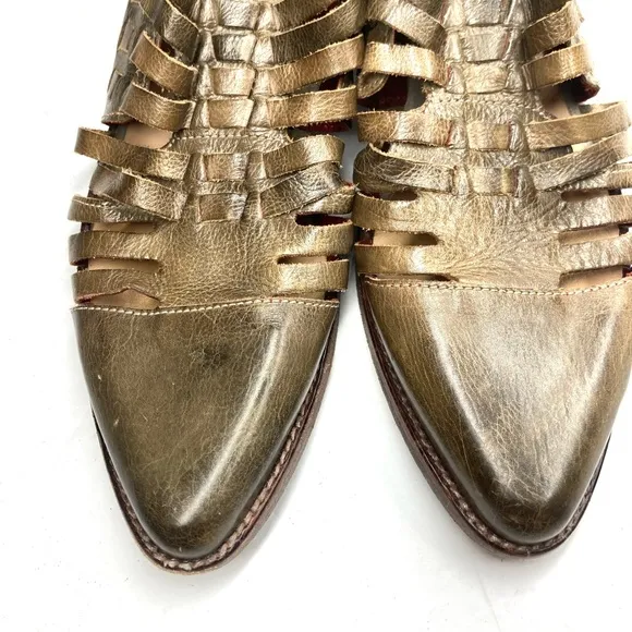 Bed Stu Las Cruces Flat Shoes Women's Brown Leather 11 Pull On Strap