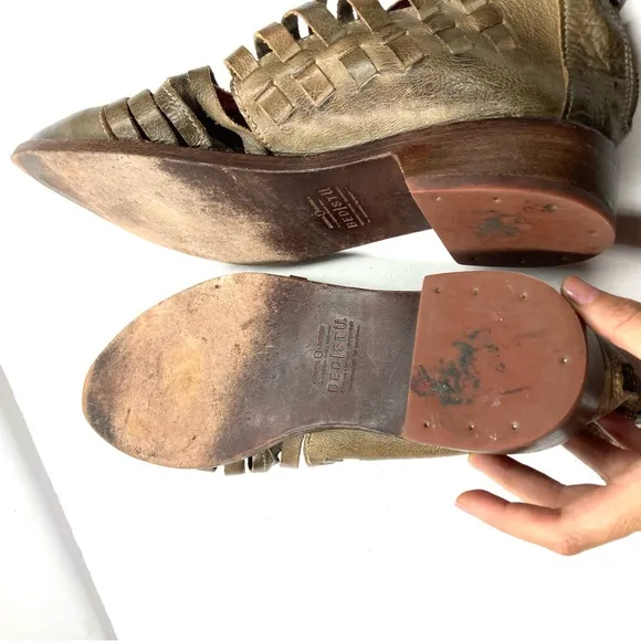 Bed Stu Las Cruces Flat Shoes Women's Brown Leather 11 Pull On Strap