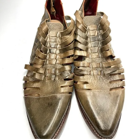 Bed Stu Las Cruces Flat Shoes Women's Brown Leather 11 Pull On Strap