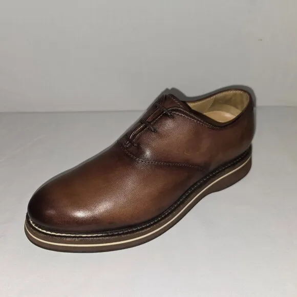Berluti Paris ALESSIO $2130 Brown Marbled Italian Leather Oxfords Men's 8.5 USA