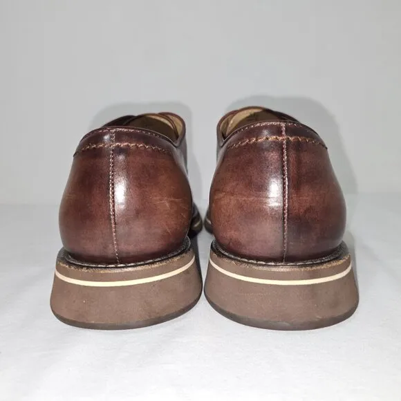 Berluti Paris ALESSIO $2130 Brown Marbled Italian Leather Oxfords Men's 8.5 USA