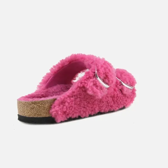 BIRKENSTOCK Arizona Big BuckleShearling - Fuchsia Tulip$180 size 40 US 9-9.5