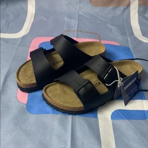 Birkenstock Arizona😘 Black Slip-On 😘Sandals with Adjustable Buckles